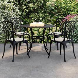 Charles Bentley CAST ALUMINIUM GARDEN SET ROUND TABLE 4