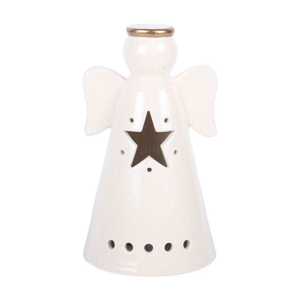 White - Something Different - Small LED Light Up Angel Decoration with Star - 2