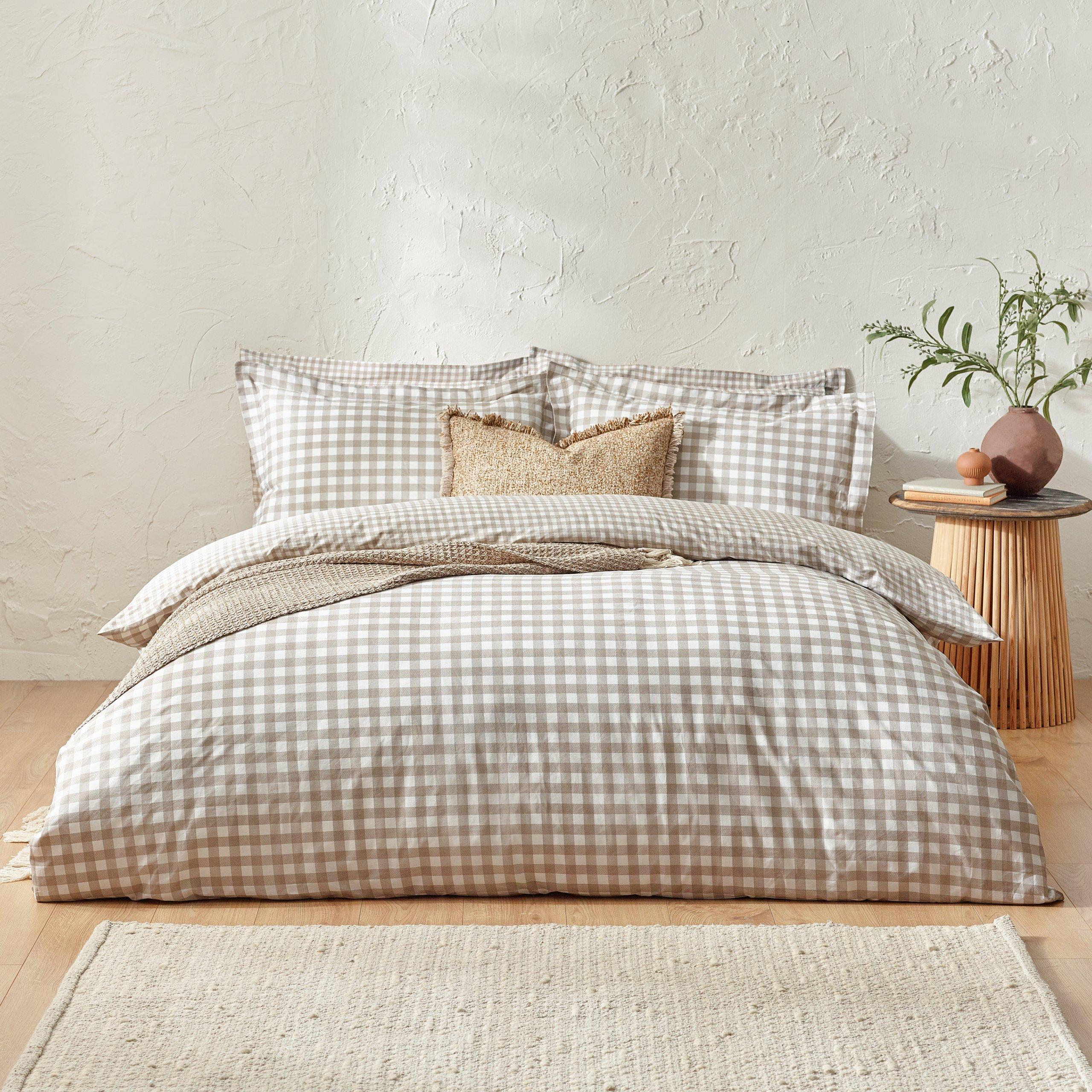 Natural - Yard - Barton Gingham Check Duvet Set - 1
