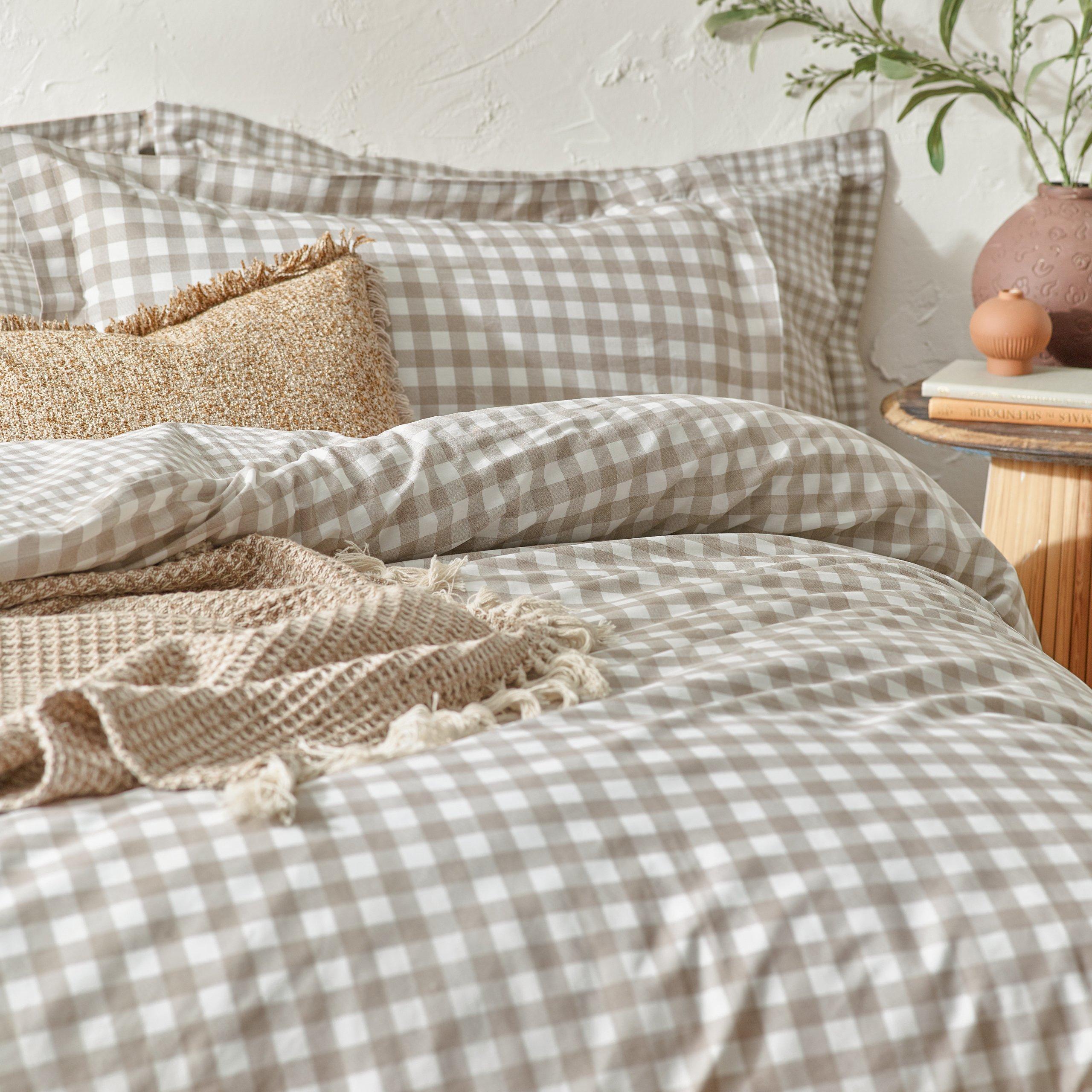 Natural - Yard - Barton Gingham Check Duvet Set - 3