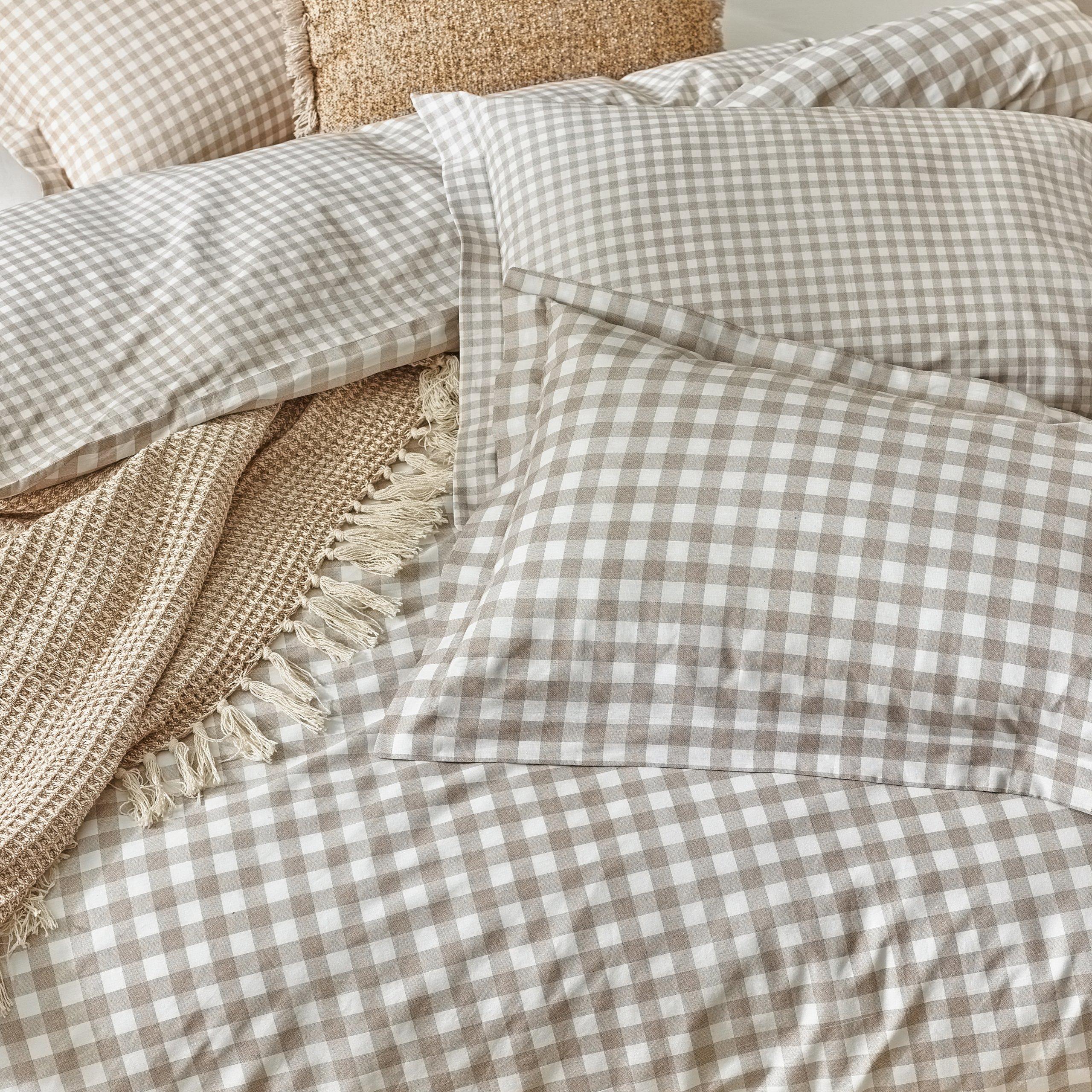 Natural - Yard - Barton Gingham Check Duvet Set - 4