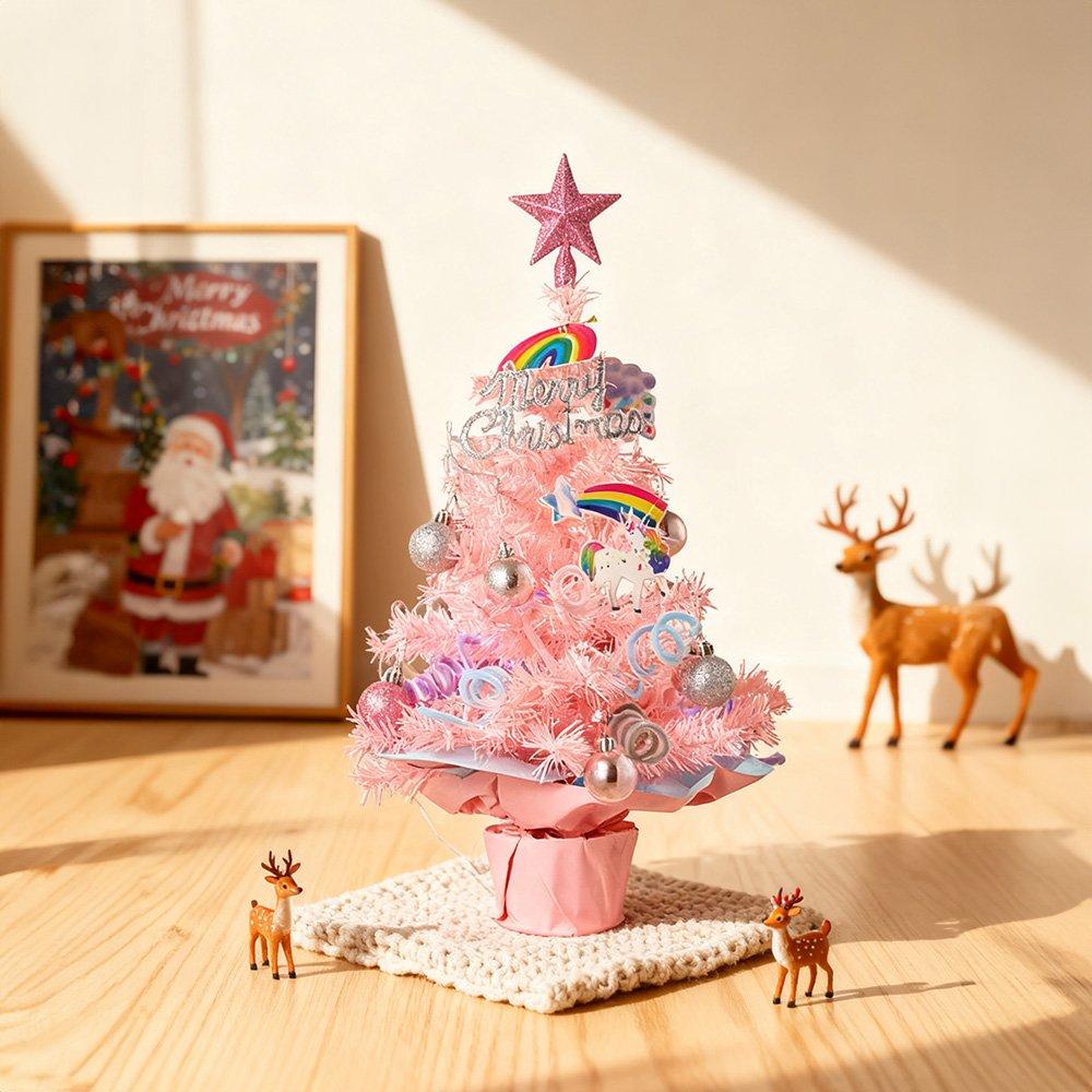 Pink - LIFE IDEAS - Mini Christmas Tree with Lights - 1