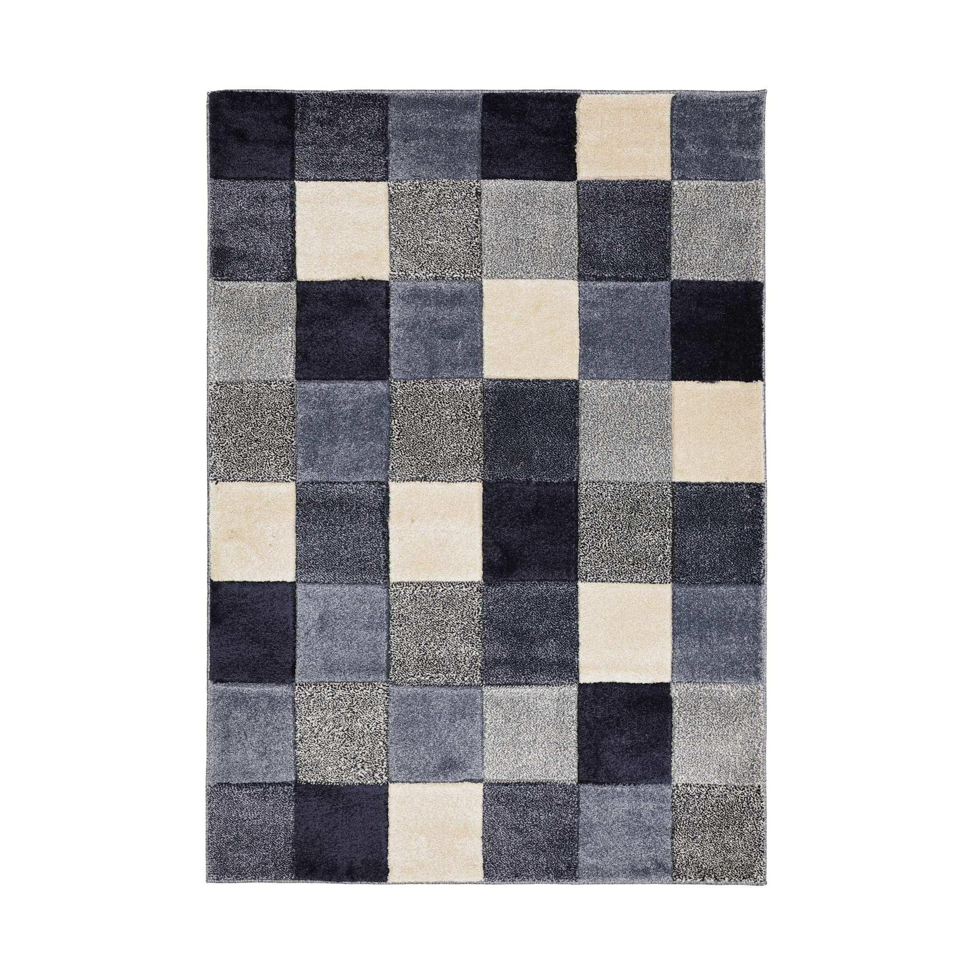 Blue - Homemaker - Newport Blocks Rug Blue - 3