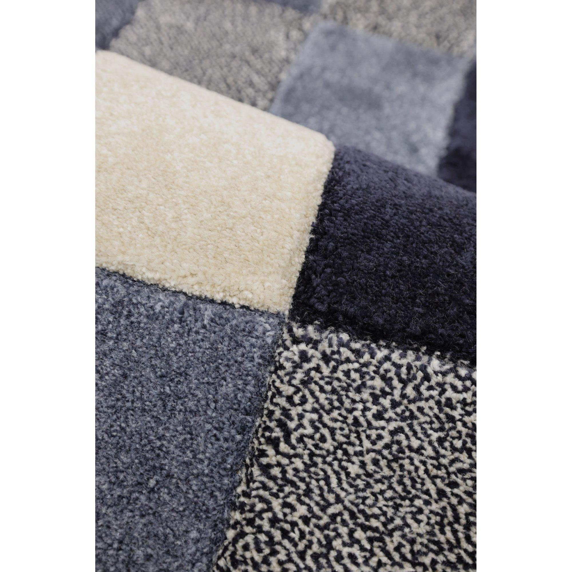 Blue - Homemaker - Newport Blocks Rug Blue - 5
