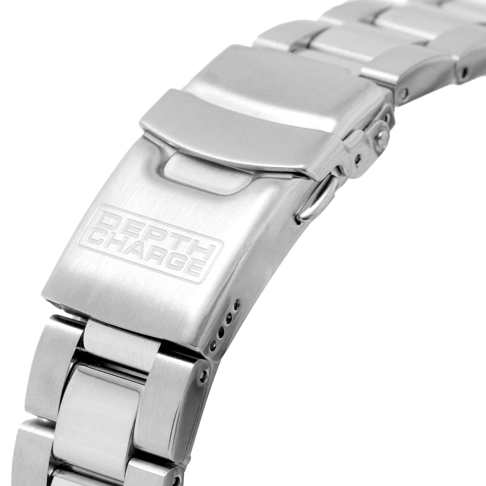 Silber und Blau - Depth Charge - Charge Stainless Steel Blue Dial Dive Watch - 6