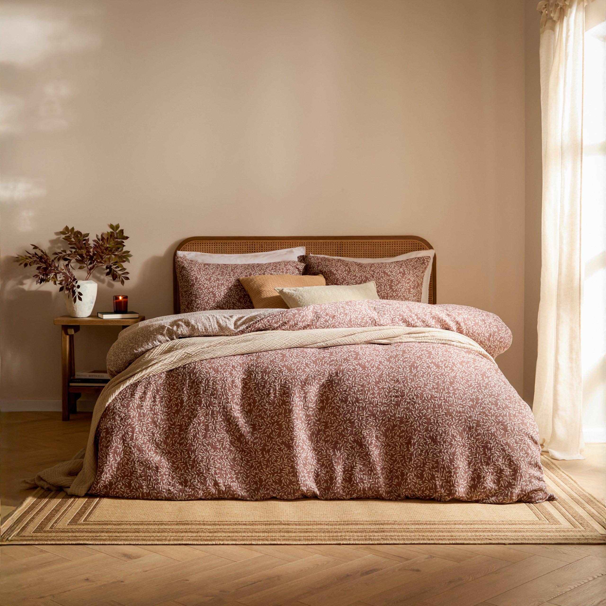Cinnamon - Yard - Perrie Leaf Muslin 100% Cotton Duvet Set - 2