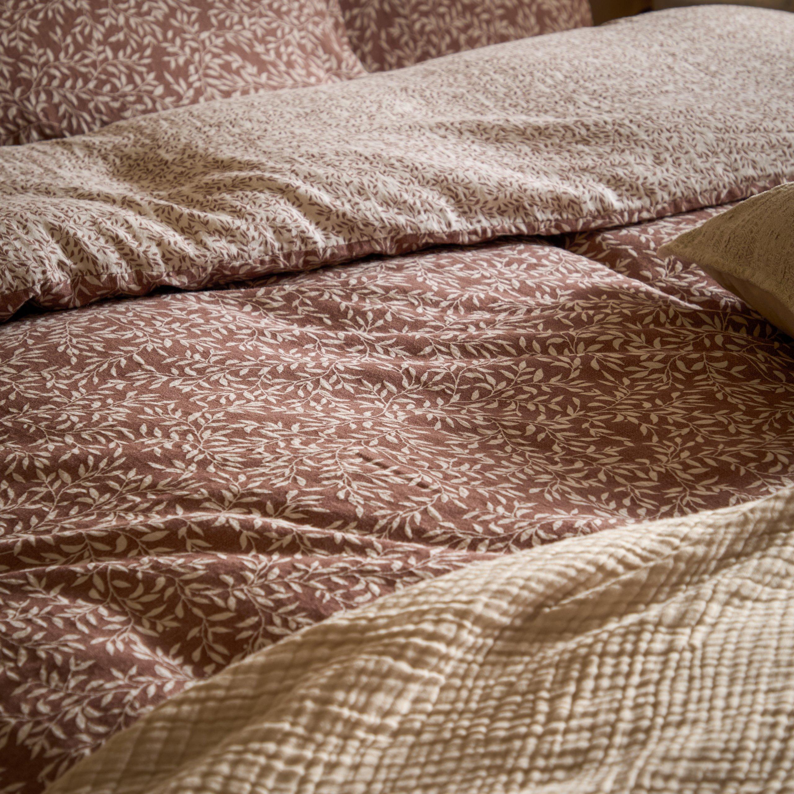 Cinnamon - Yard - Perrie Leaf Muslin 100% Cotton Duvet Set - 4