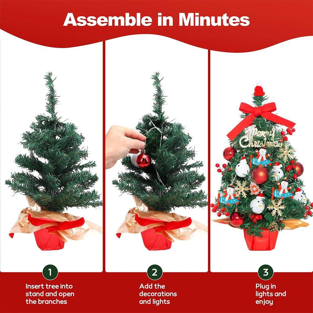 Green - LIFE IDEAS - Mini Christmas Tree with String Light - 5