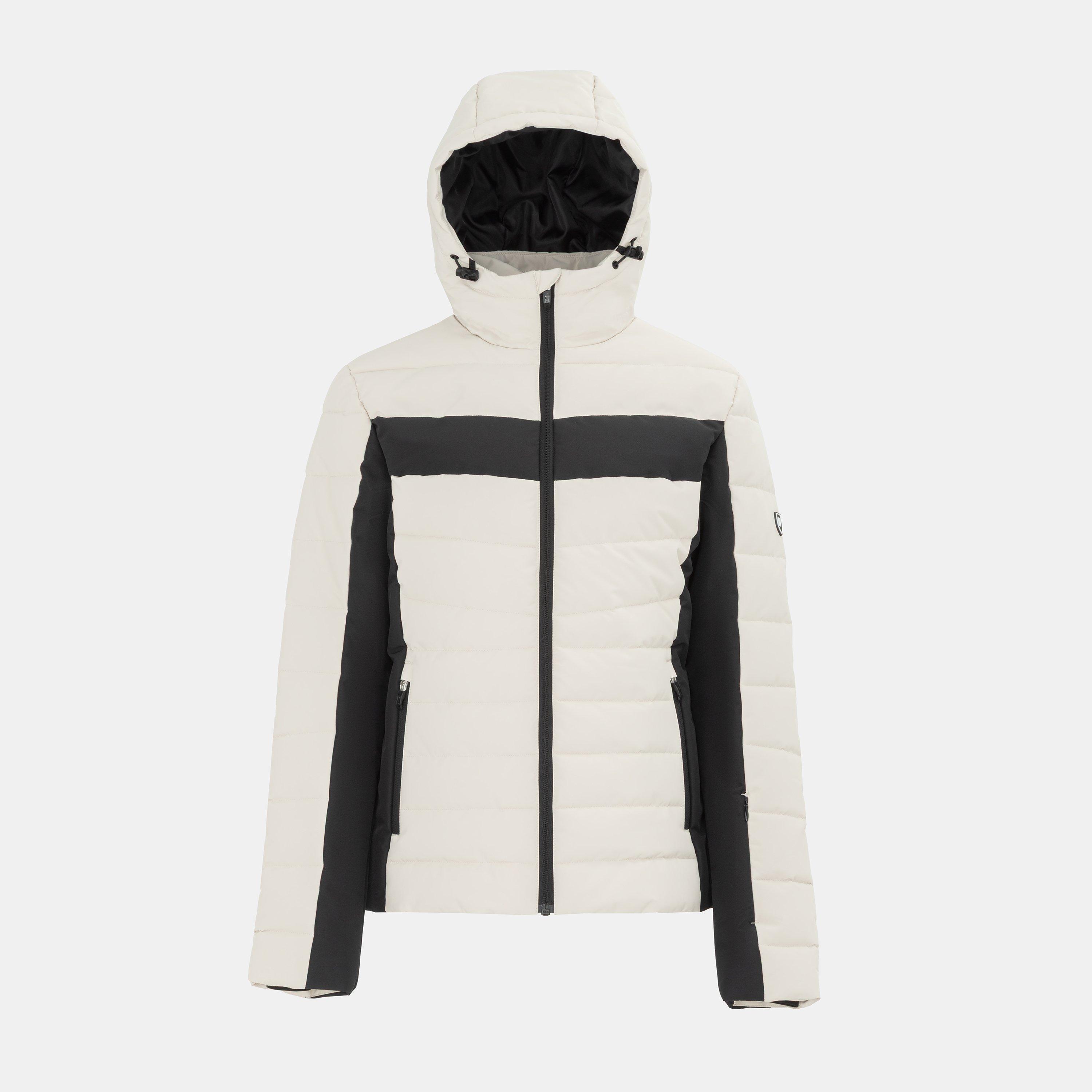 Cream/Black - Nevica - Women's Moritz Windproof Hooded Synthetic Insulation Ski Jacket - 1