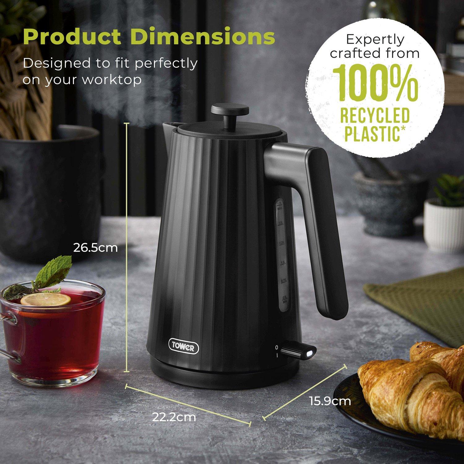 Black - Tower - EcoForm 1.7L 3KW Kettle - 6