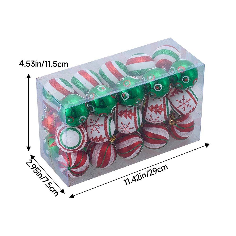 Red/Green - LIFE IDEAS - 30pcs Christmas Ornaments for Christmas Tree - 3