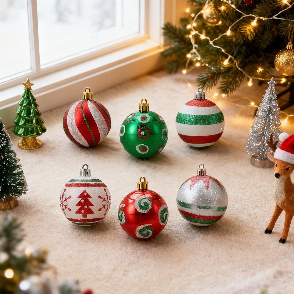 Red/Green - LIFE IDEAS - 30pcs Christmas Ornaments for Christmas Tree - 4