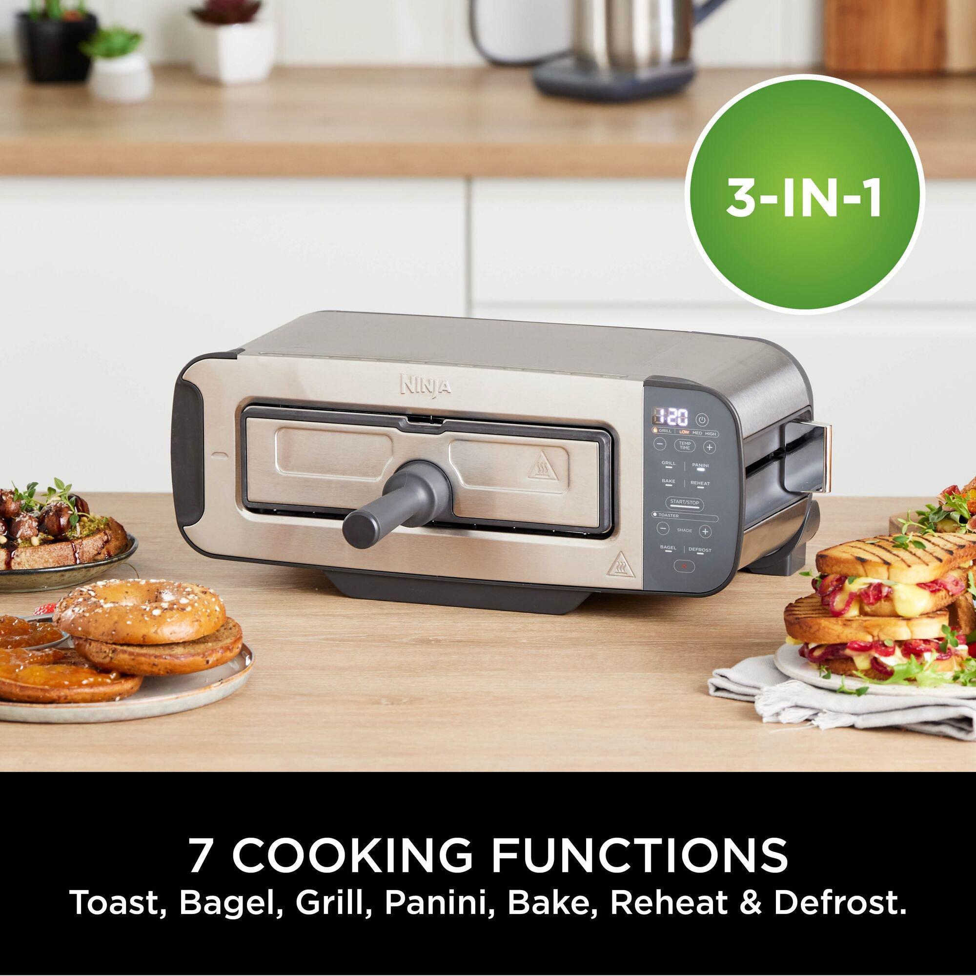 Stainless Steel - Ninja - Foodi 3-in-1 Toaster Grill & Panini Press ST202UK - 6