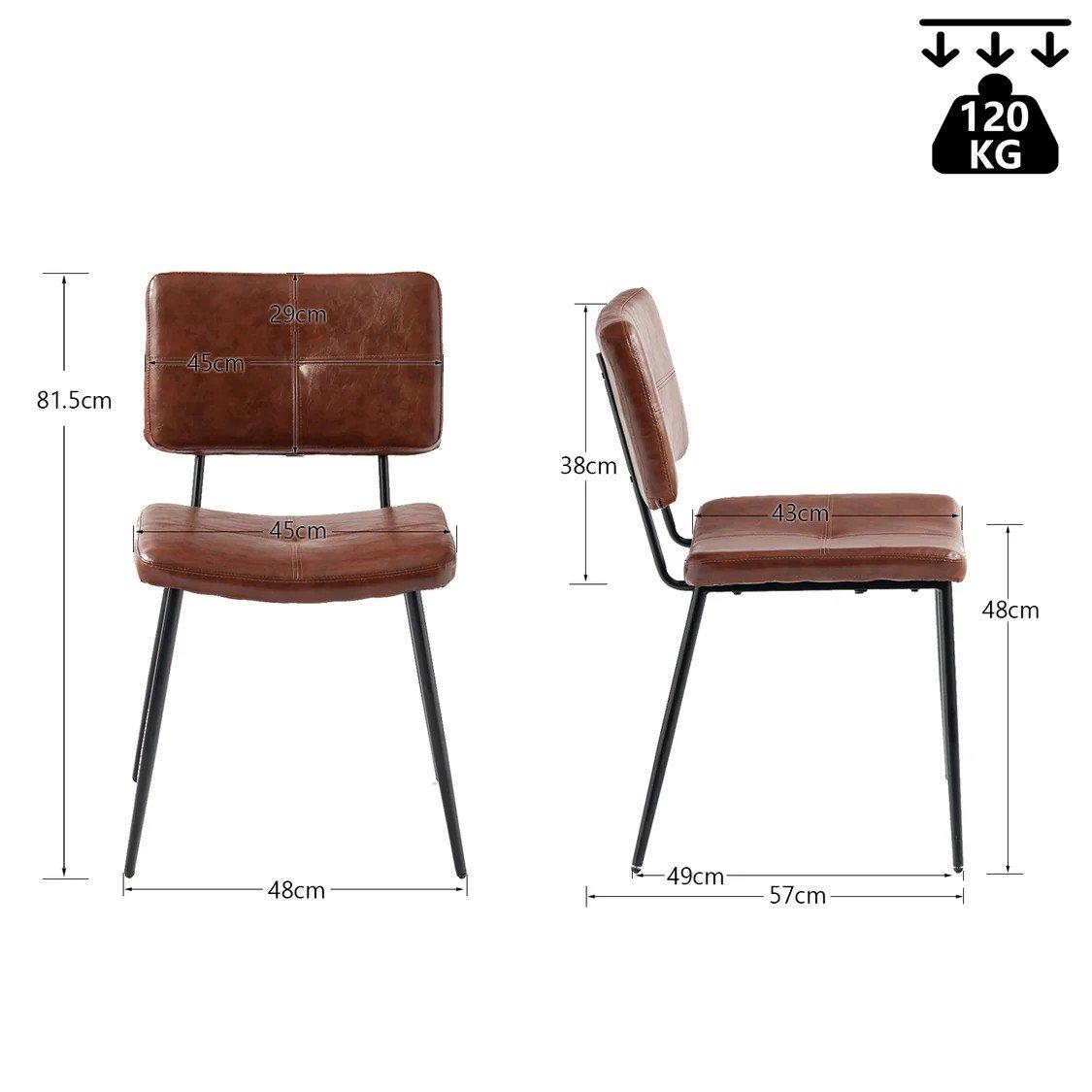 Brown - Urban Meuble - Modern Dining Chair Quilted Upholstery Stylish C - 4