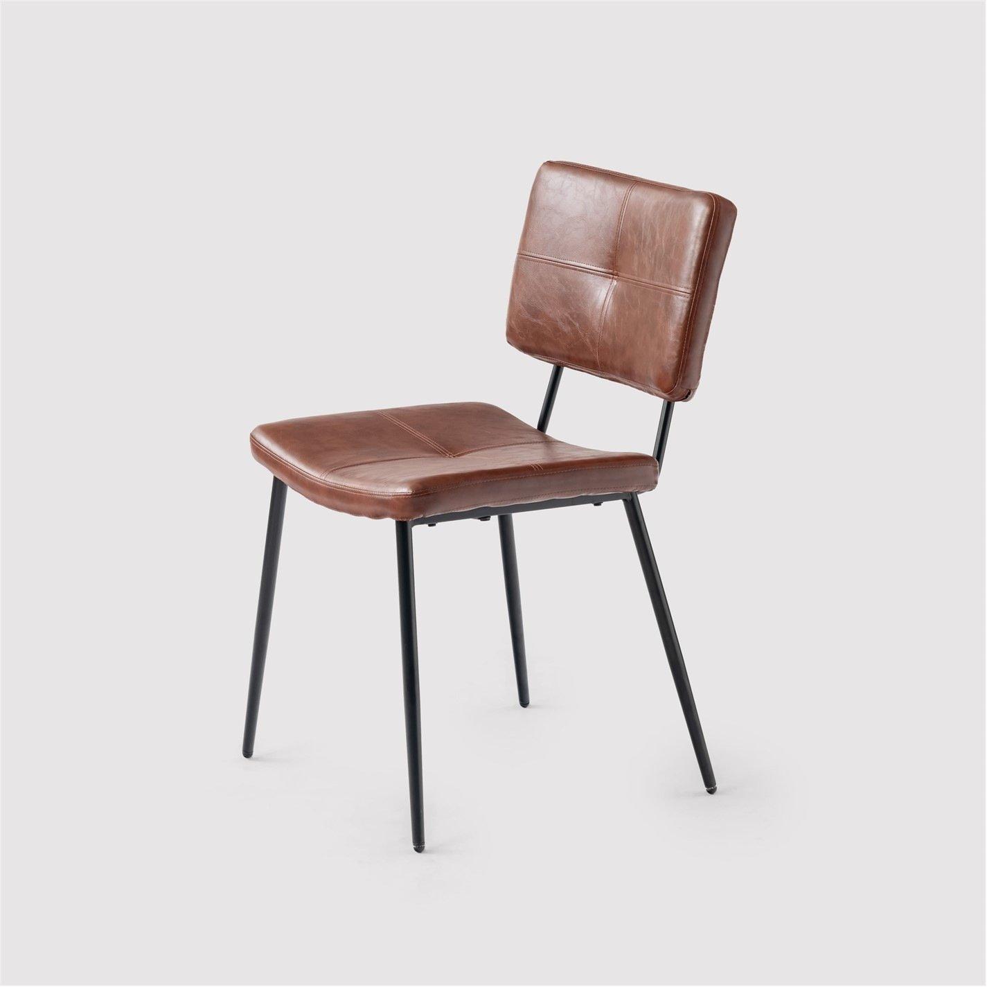 Brown - Urban Meuble - Modern Dining Chair Quilted Upholstery Stylish C - 5