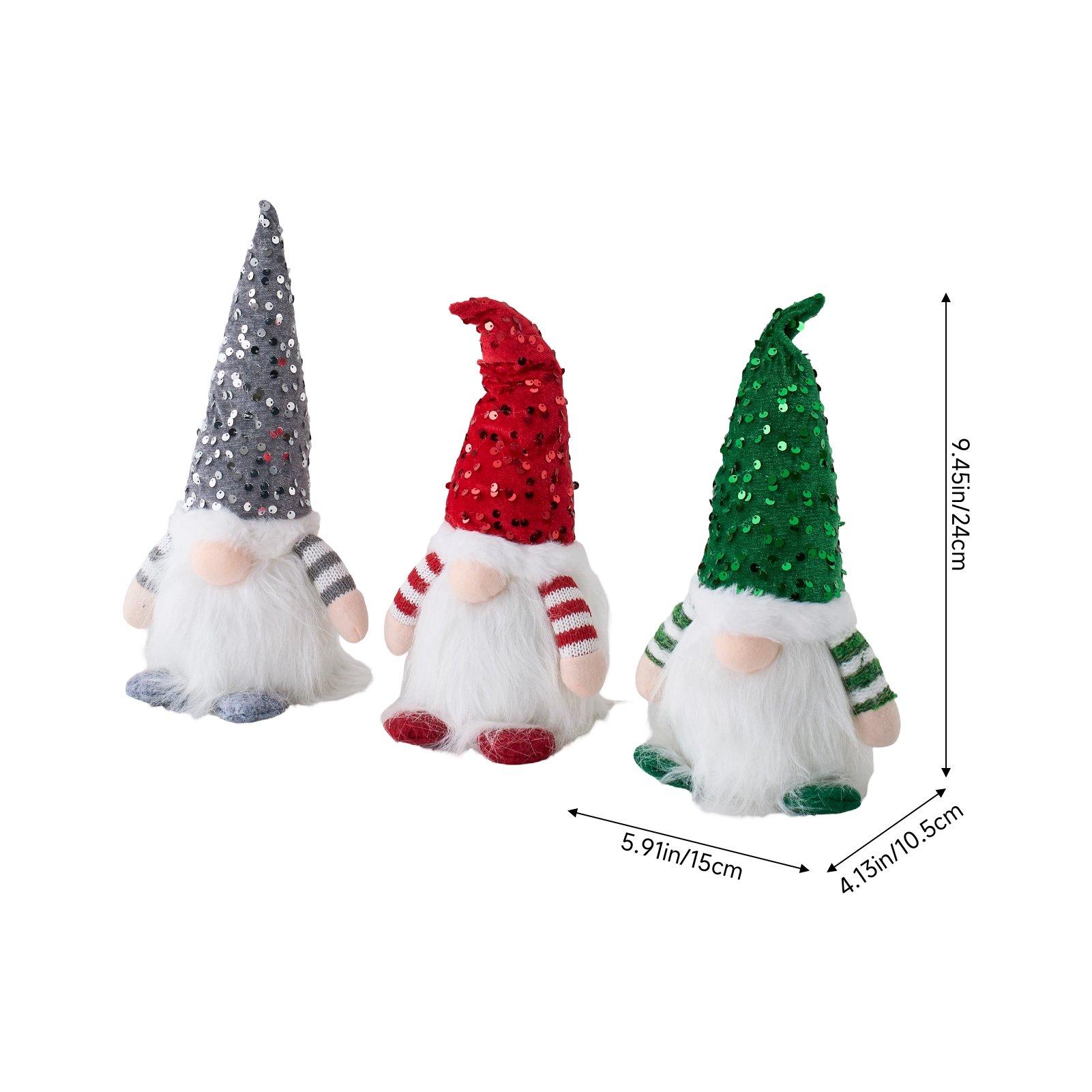 Multi - LIFE IDEAS - 3pcs Lighting Christmas Gnome Decorations - 2