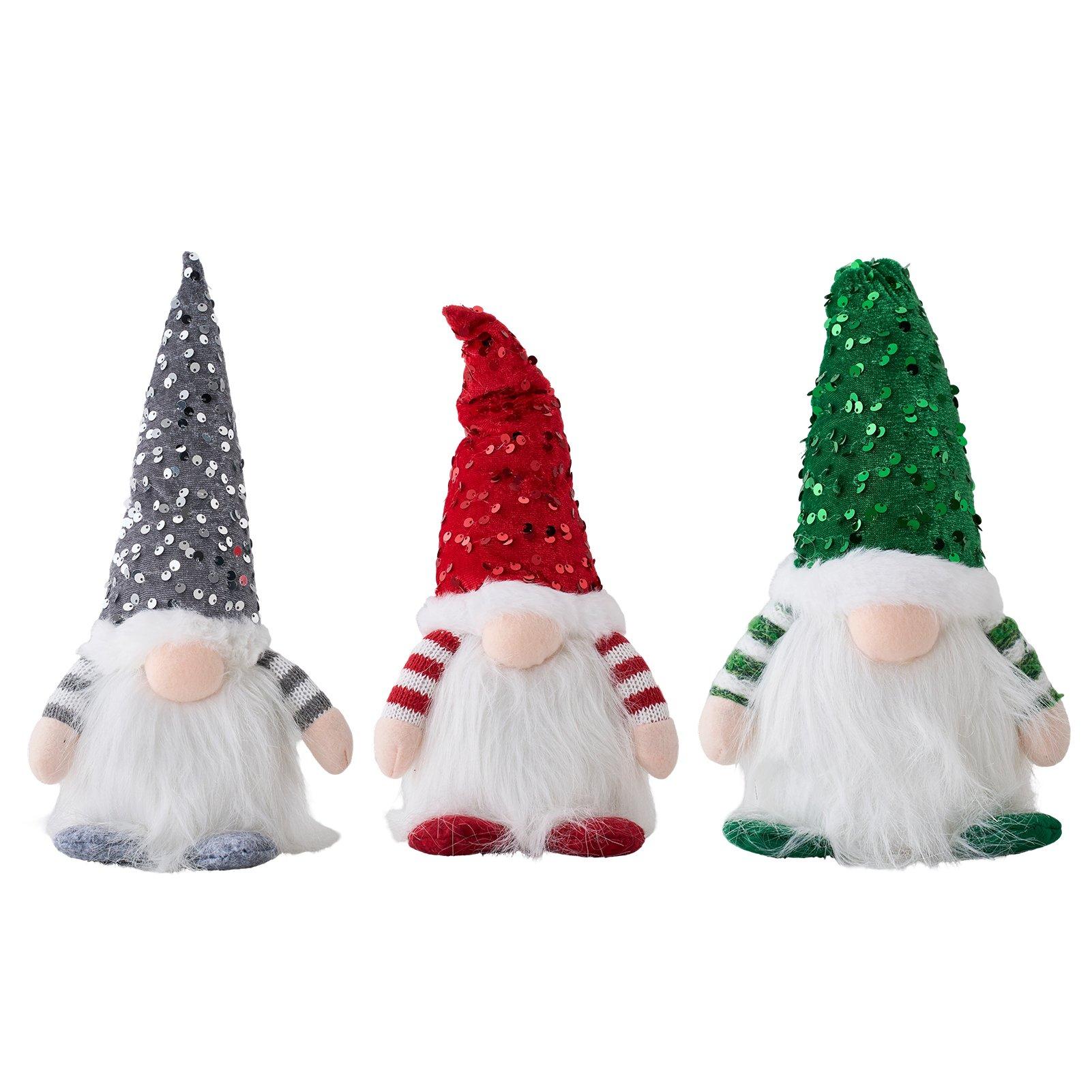 Multi - LIFE IDEAS - 3pcs Lighting Christmas Gnome Decorations - 6