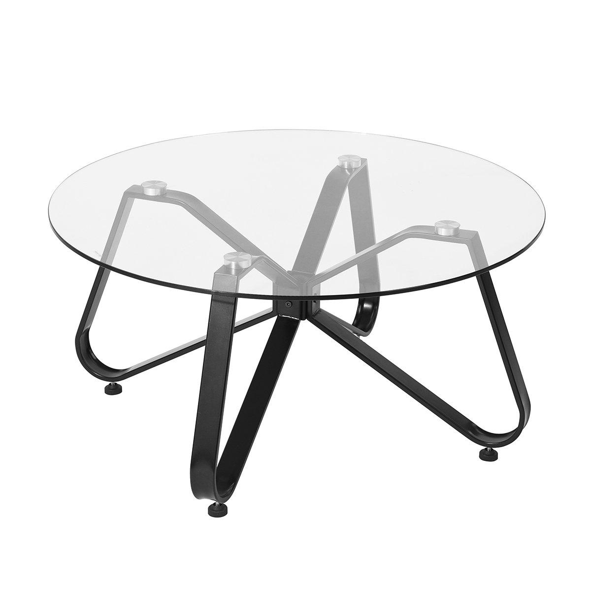 Black - Urban Meuble - Clear Glass Coffee Table Modern Design - 2