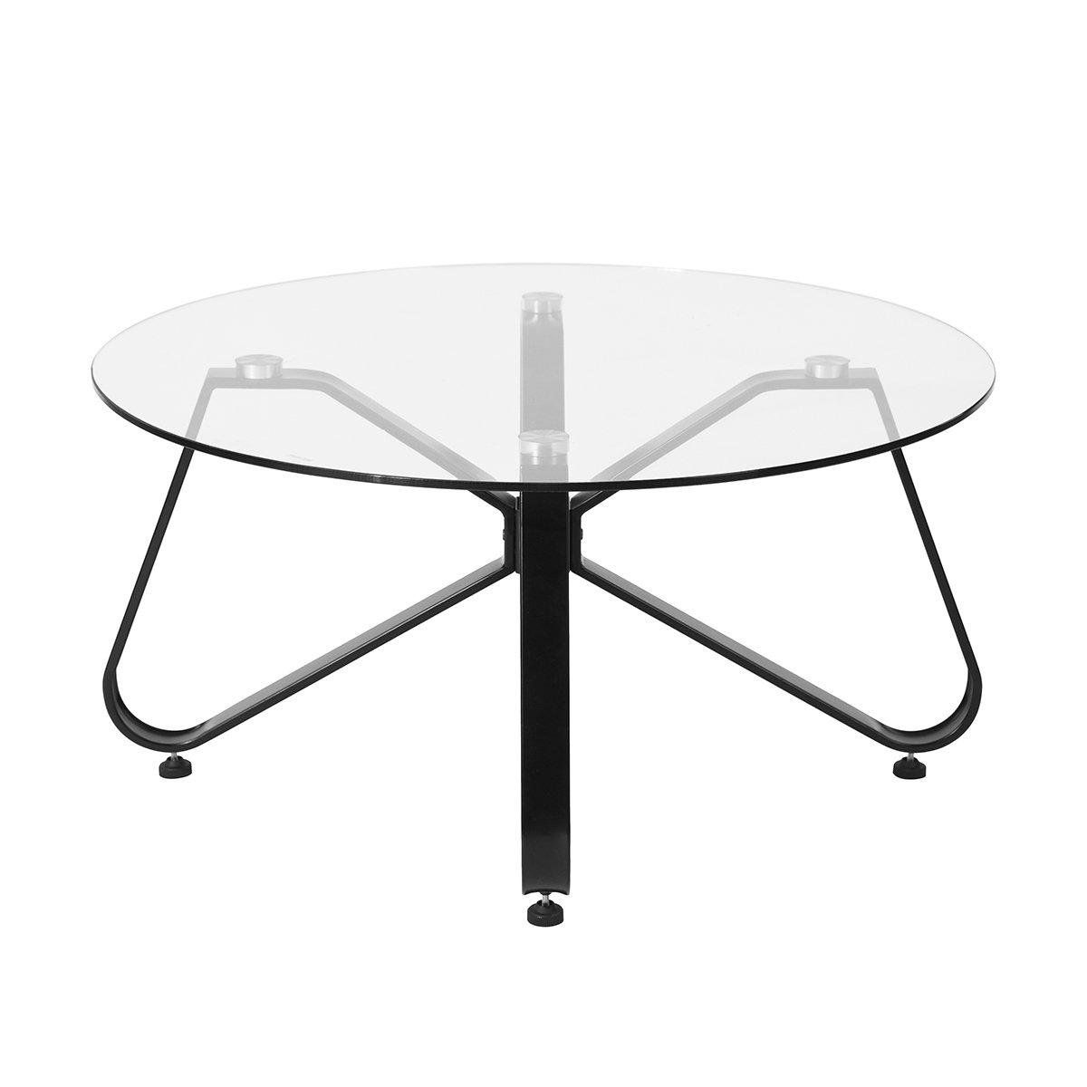 Black - Urban Meuble - Clear Glass Coffee Table Modern Design - 3