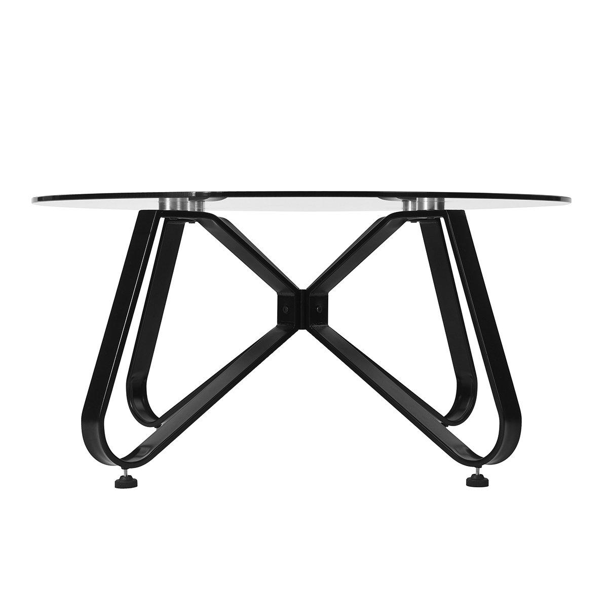 Black - Urban Meuble - Clear Glass Coffee Table Modern Design - 4