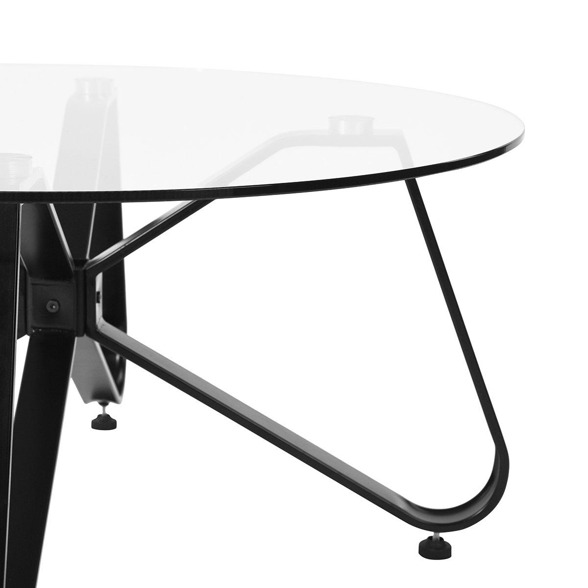 Black - Urban Meuble - Clear Glass Coffee Table Modern Design - 6
