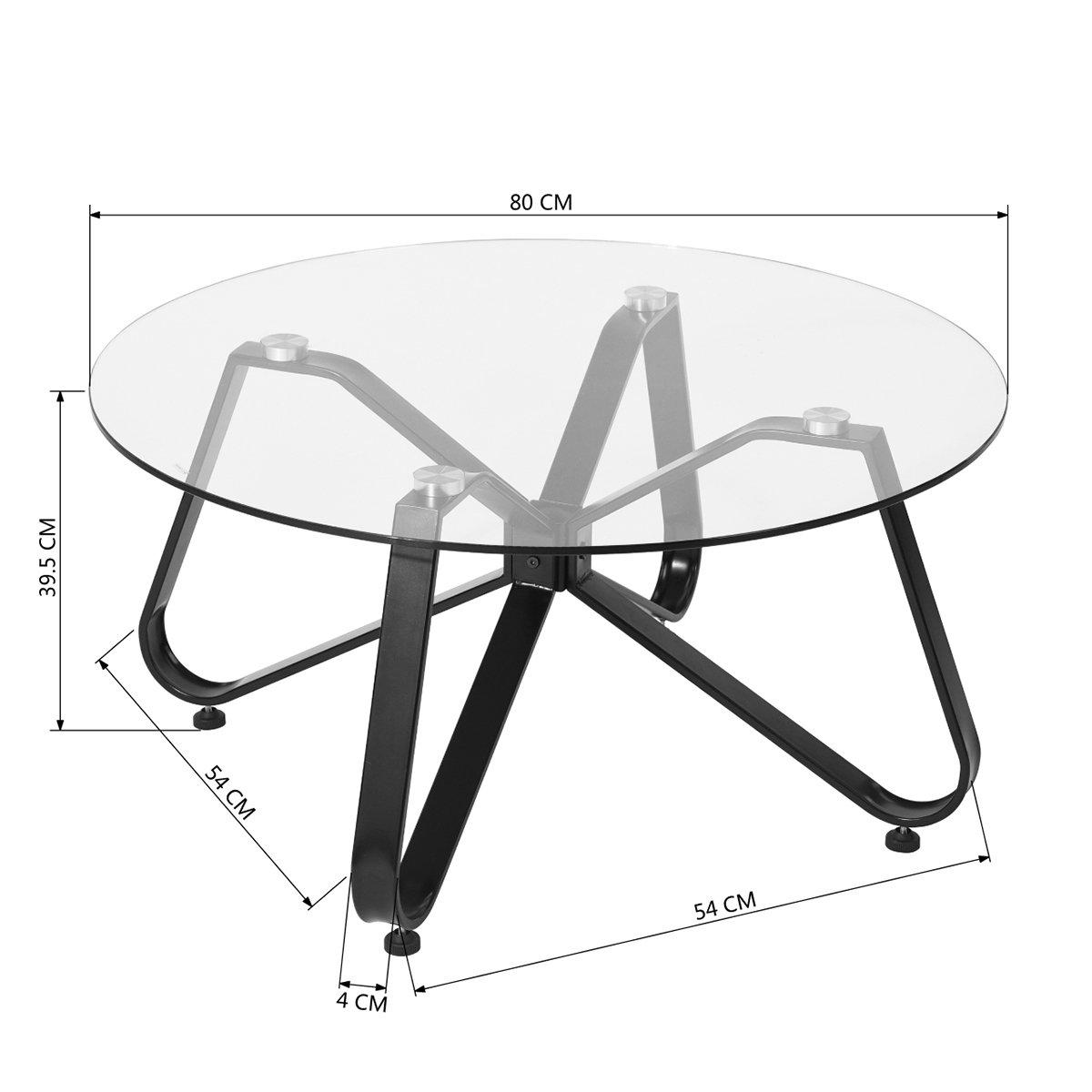 Black - Urban Meuble - Clear Glass Coffee Table Modern Design - 7