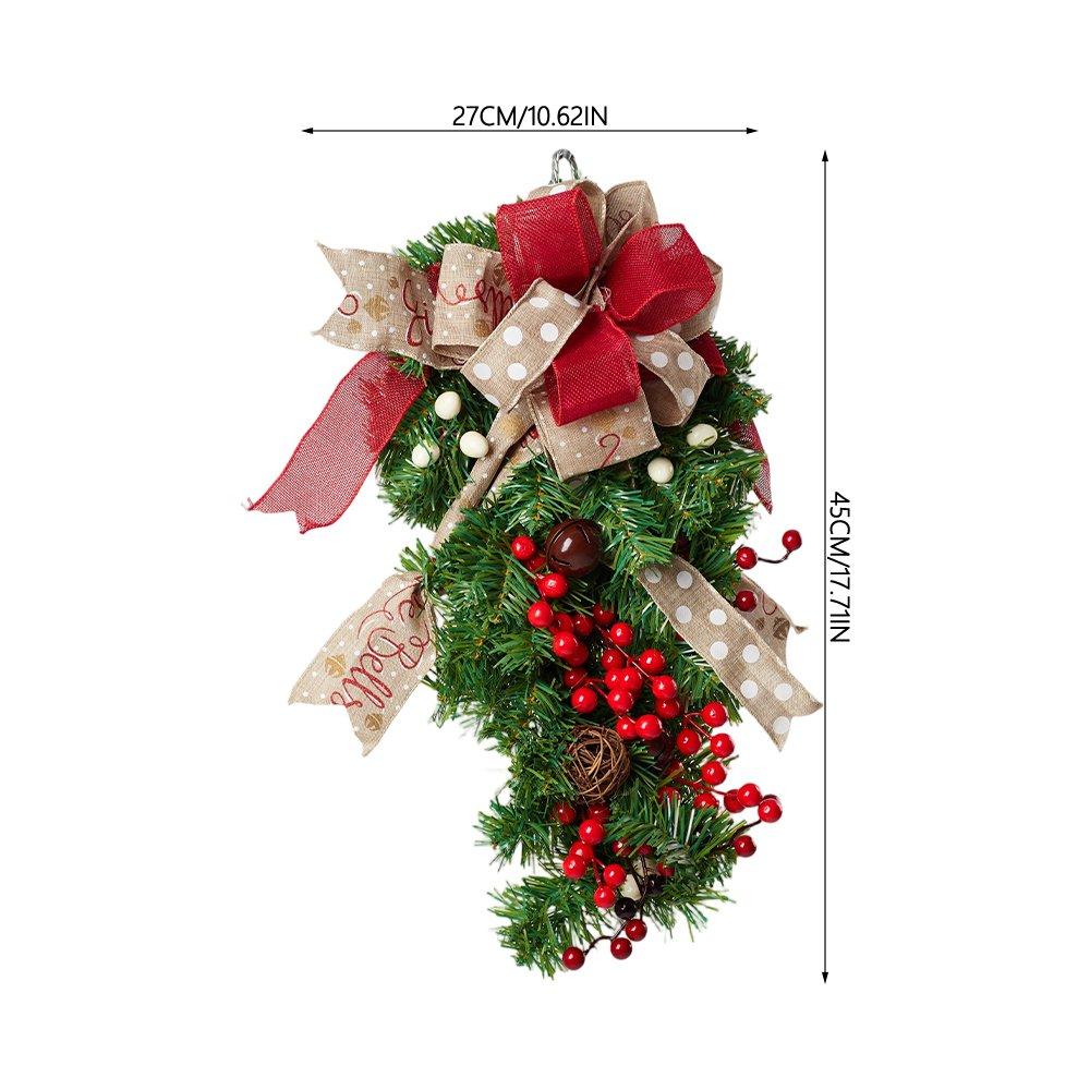 Green - LIFE IDEAS - 60cm Rustic Upside-Down Christmas Swag - 2