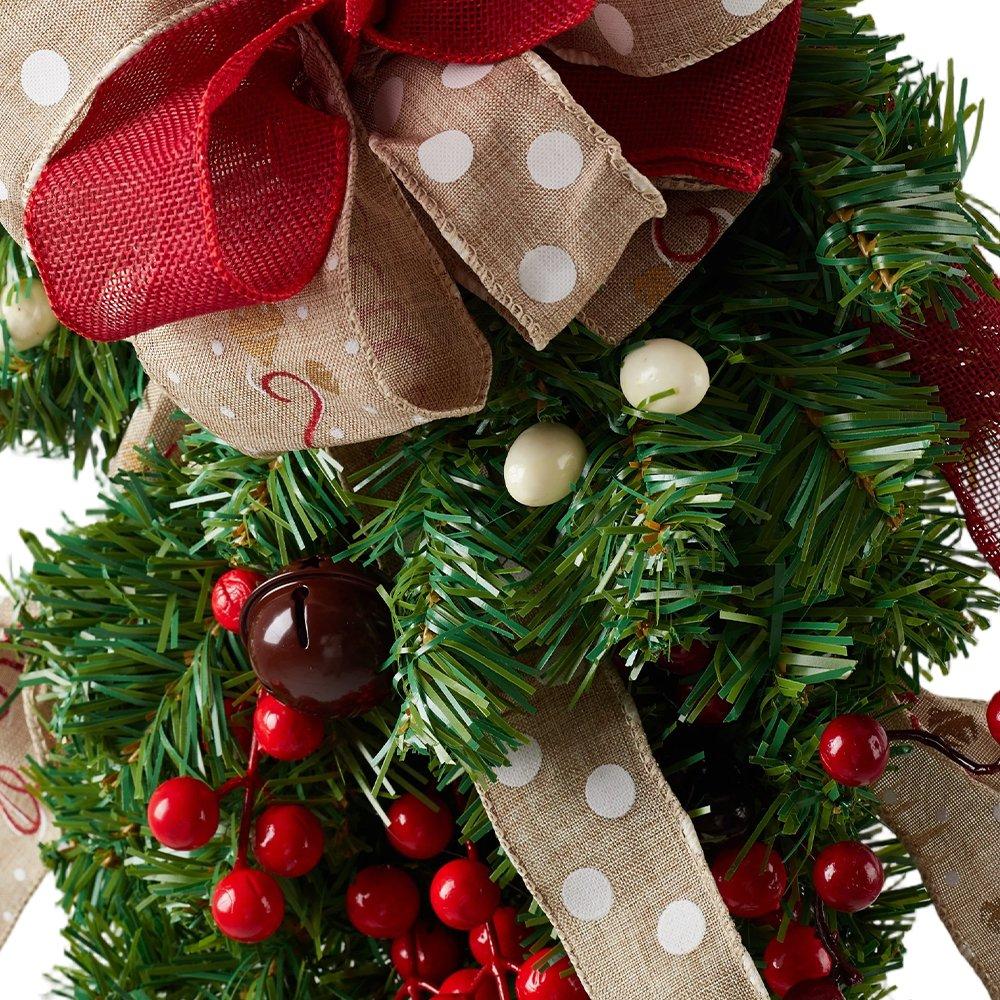 Green - LIFE IDEAS - 60cm Rustic Upside-Down Christmas Swag - 6
