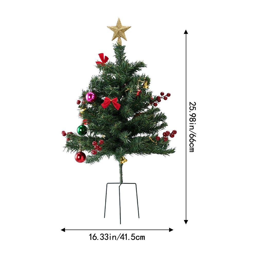 Green - LIFE IDEAS - 75cm PVC Ground-Plug Christmas Tree - 2