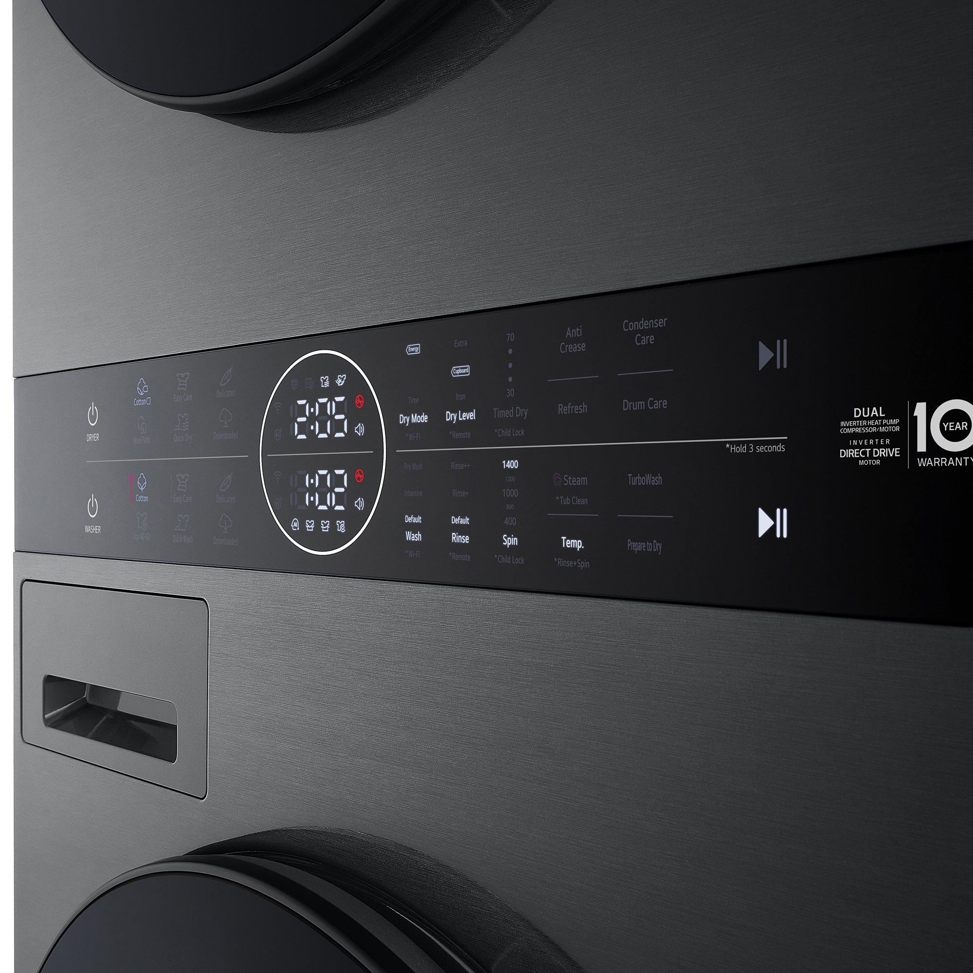 Black - LG - WT1210BBTN1 12KG / 10KG 1400 Wash Tower Black - 5