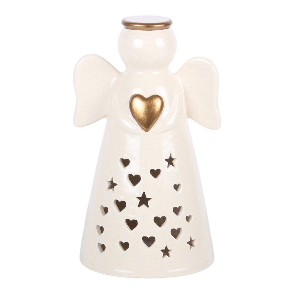 White - Something Different - Large LED Light Up Angel Decoration with Heart - 2
