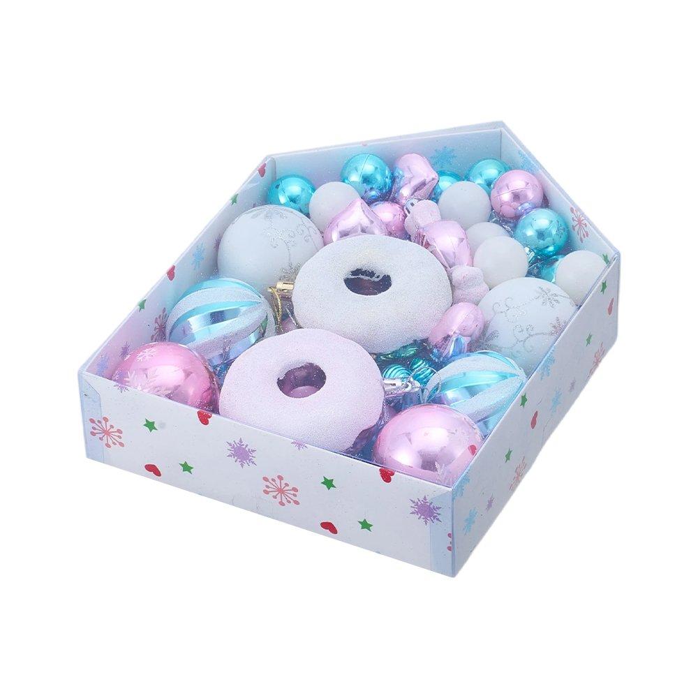 Pink/Blue - LIFE IDEAS - 72pcs Christmas Ornaments for Christmas Tree - 4
