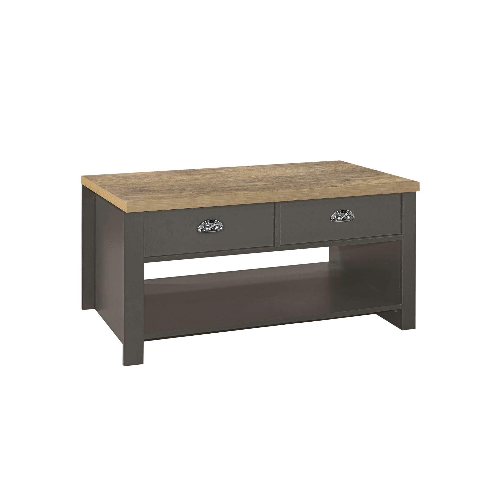 Grey - Birlea - Highgate 2 Drawer Coffee Table - 4
