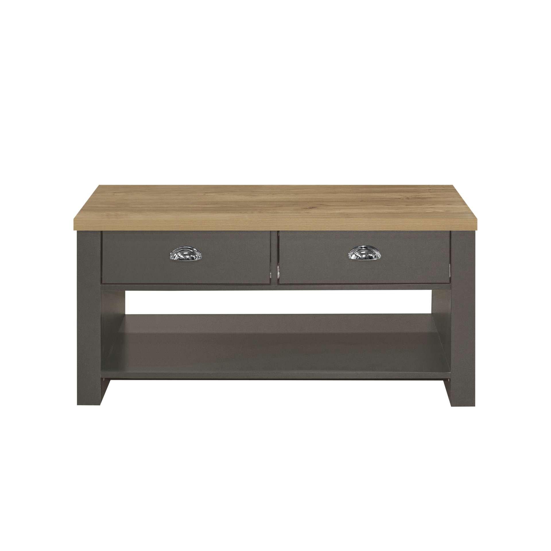 Grey - Birlea - Highgate 2 Drawer Coffee Table - 5
