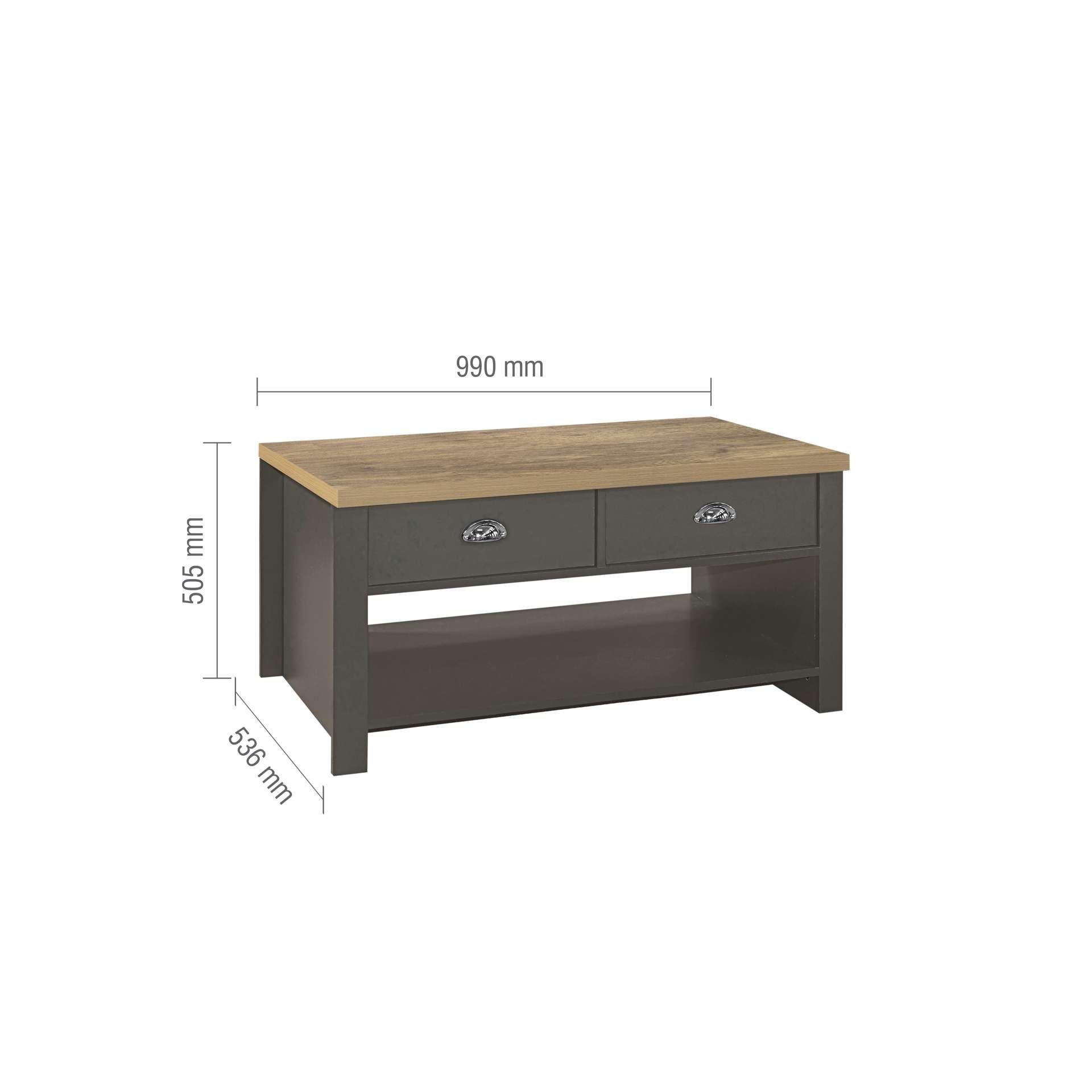 Grey - Birlea - Highgate 2 Drawer Coffee Table - 8