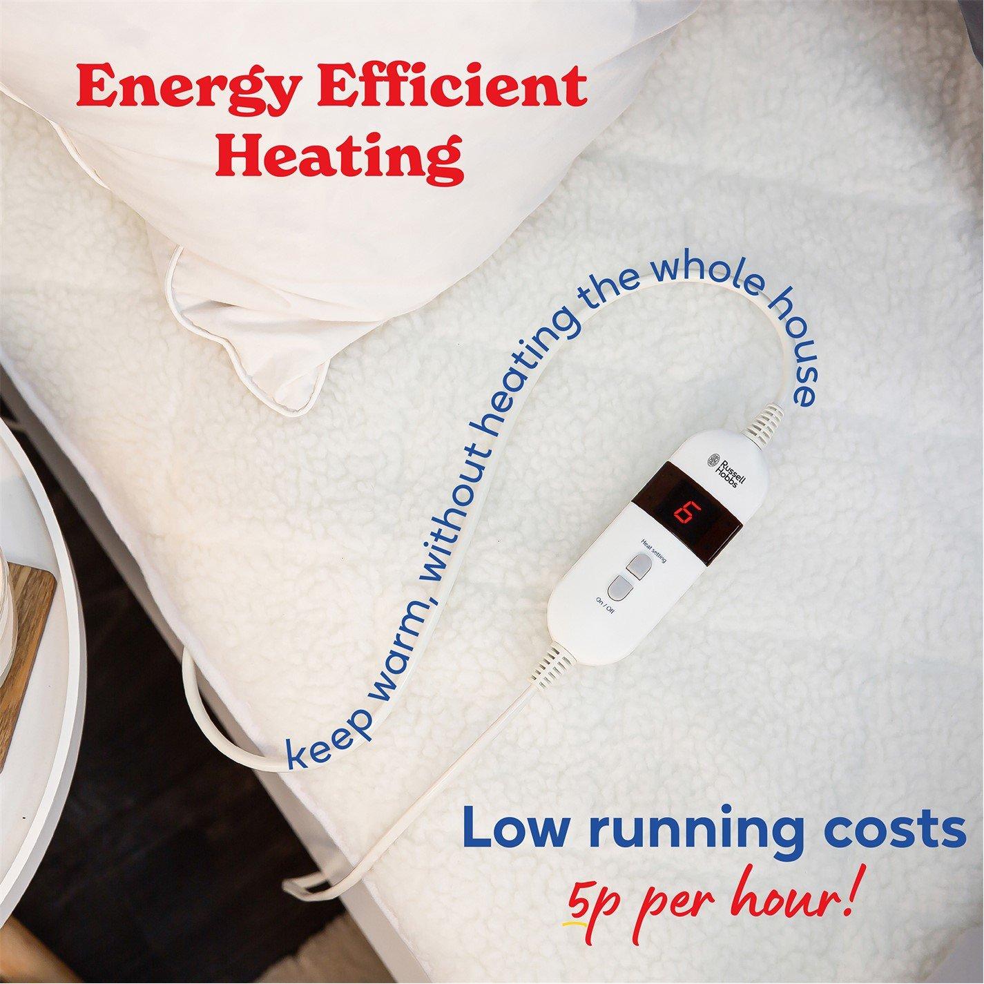 White - Russell Hobbs - RHBDB8004 Electric Blanket Double - 7
