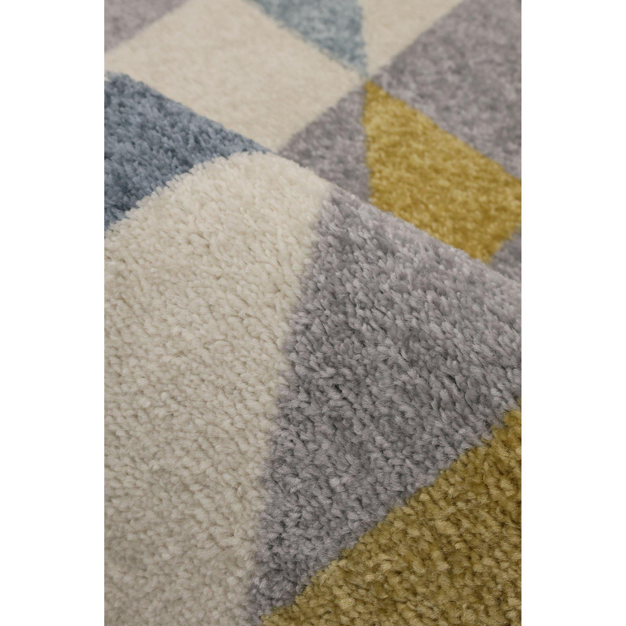 Blue - Homemaker - Juno Multi Geo Rug Blue/Gold - 3