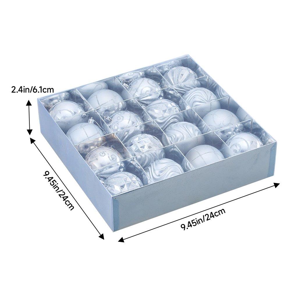 Silver - LIFE IDEAS - 16pcs Christmas Ornaments for Christmas Tree - 3