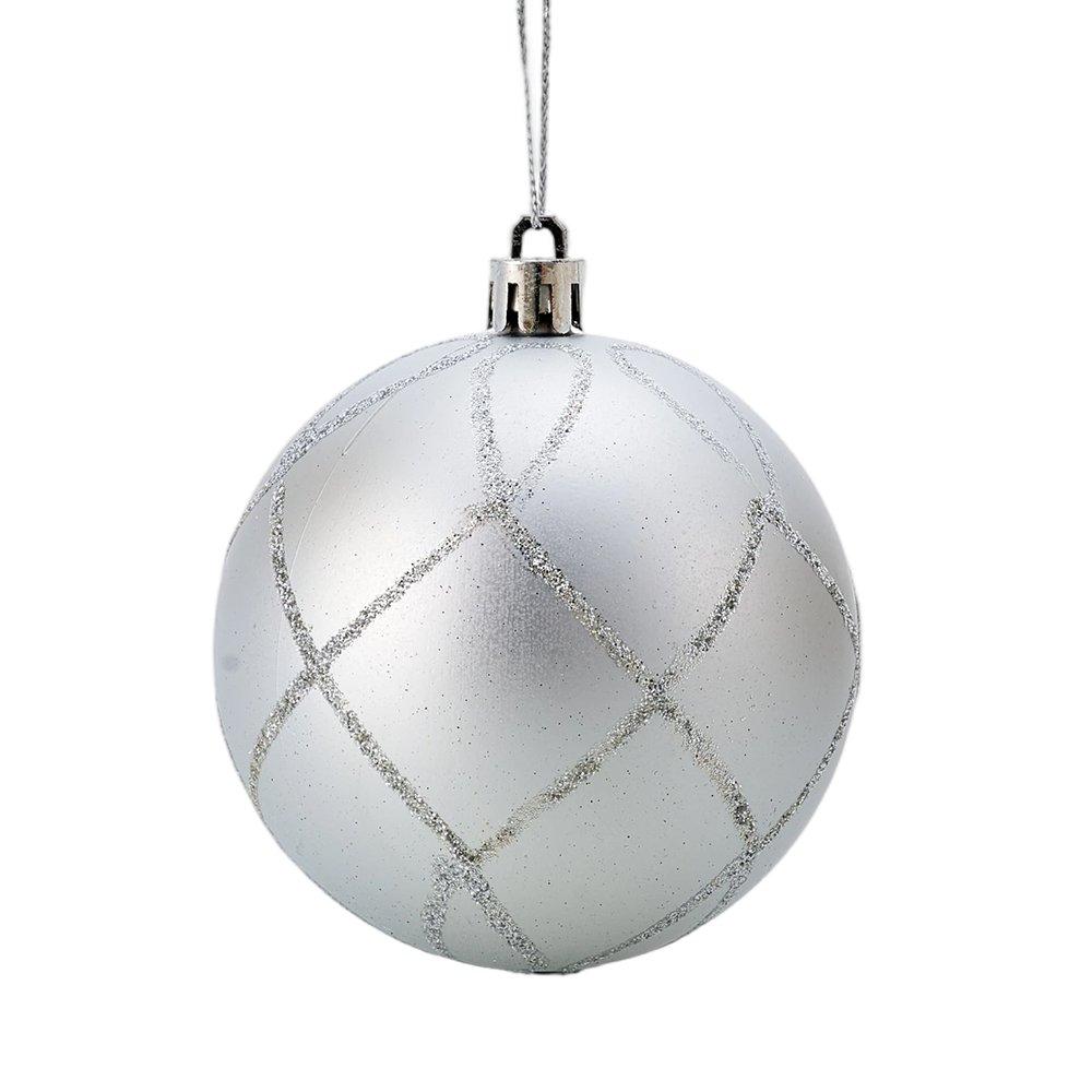 Silver - LIFE IDEAS - 16pcs Christmas Ornaments for Christmas Tree - 5