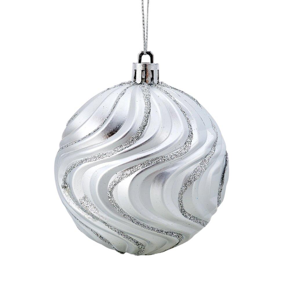Silver - LIFE IDEAS - 16pcs Christmas Ornaments for Christmas Tree - 6