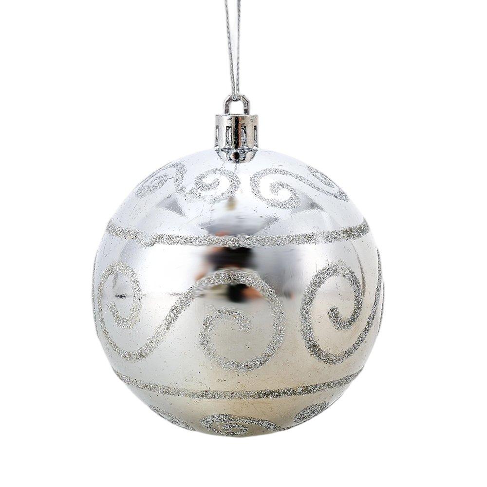 Silver - LIFE IDEAS - 16pcs Christmas Ornaments for Christmas Tree - 7