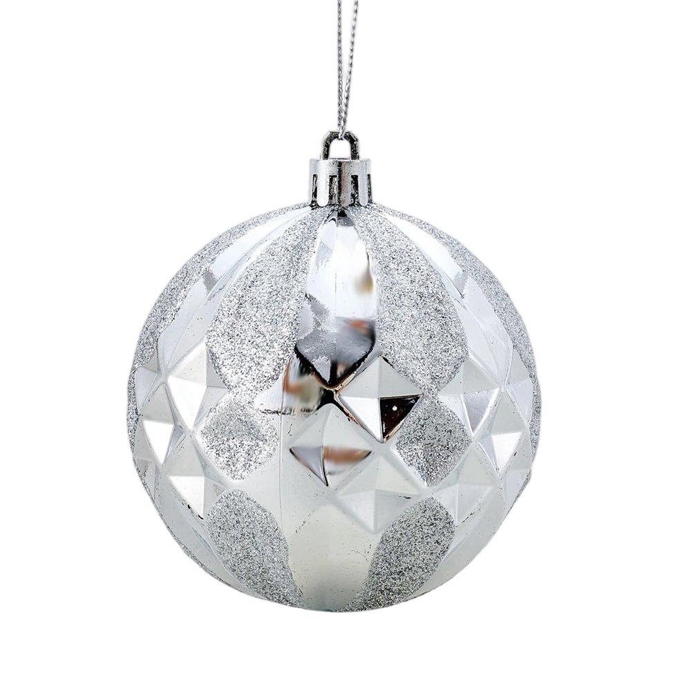 Silver - LIFE IDEAS - 16pcs Christmas Ornaments for Christmas Tree - 8