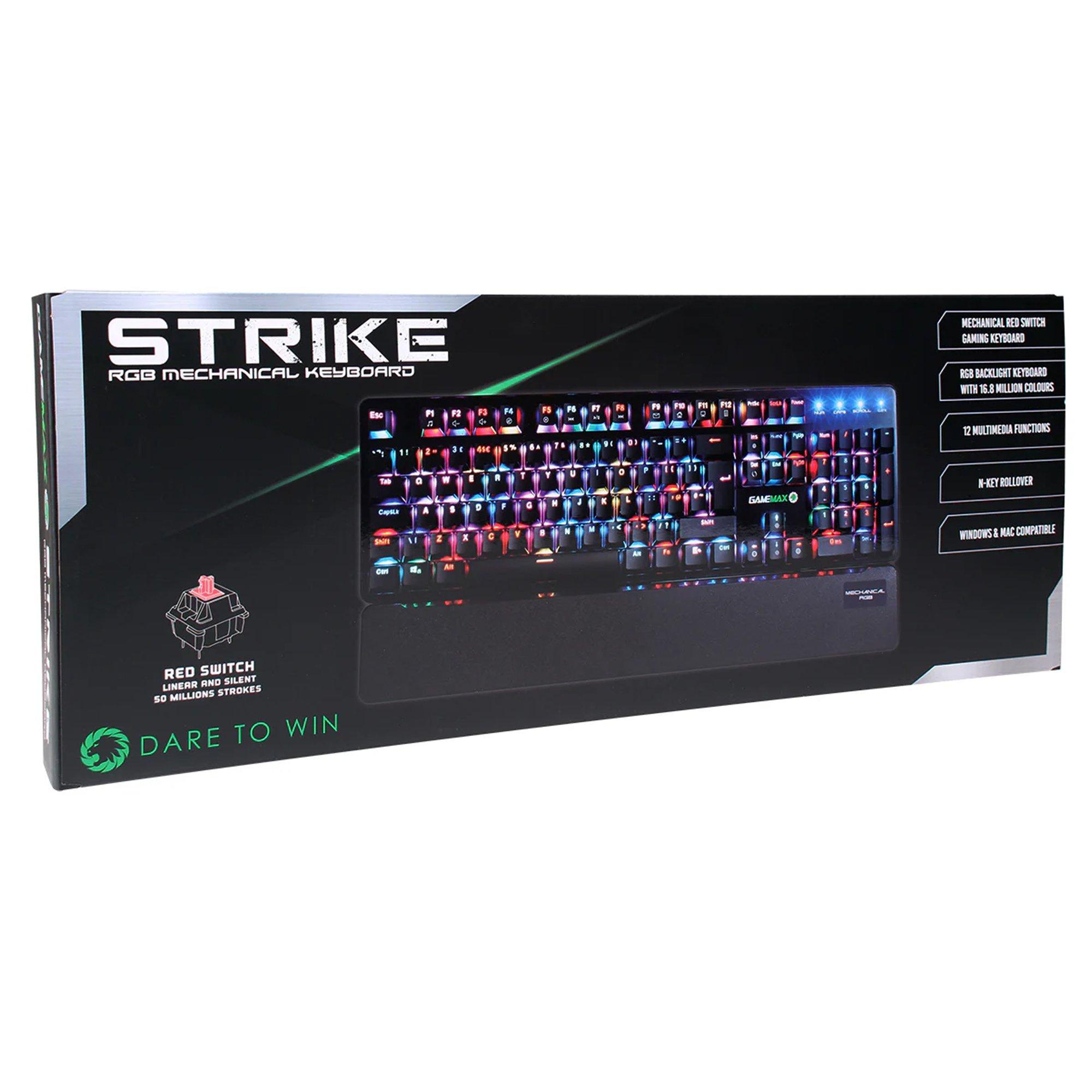 Black - GameMax - Game Max Strike Mechanical RGB Keyboard - 2