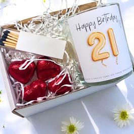 Aye Do 21st Birthday Gold Balloons Candle Gift Set 9378-C