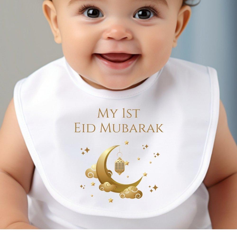 White - Aye Do Gifts - 1st Eid Mubarak Baby Bib 7460-BBYbib