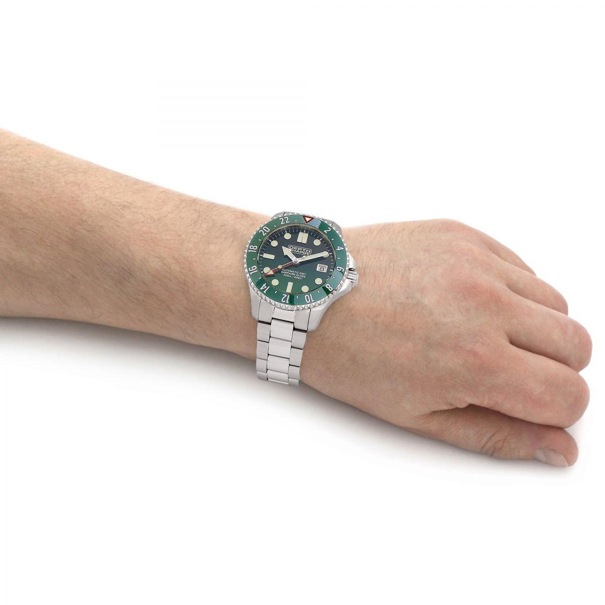 Argent et vert. - Depth Charge - Charge Stainless Steel Green Dial Dive Watch - 5