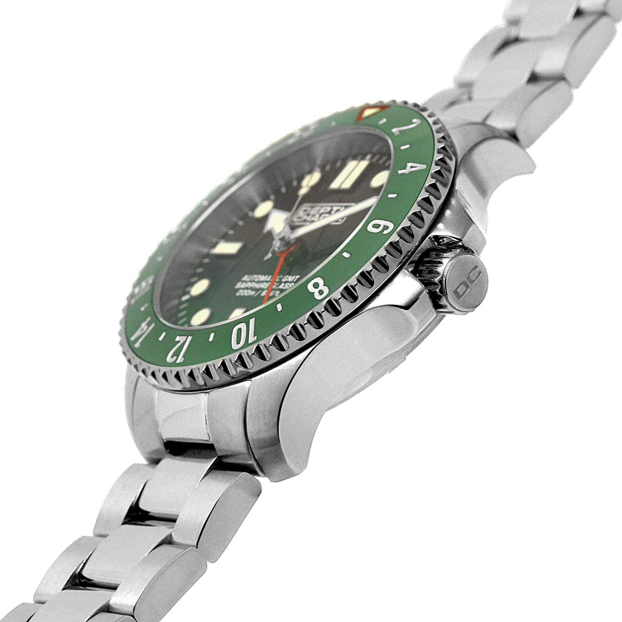 Argent et vert. - Depth Charge - Charge Stainless Steel Green Dial Dive Watch - 7