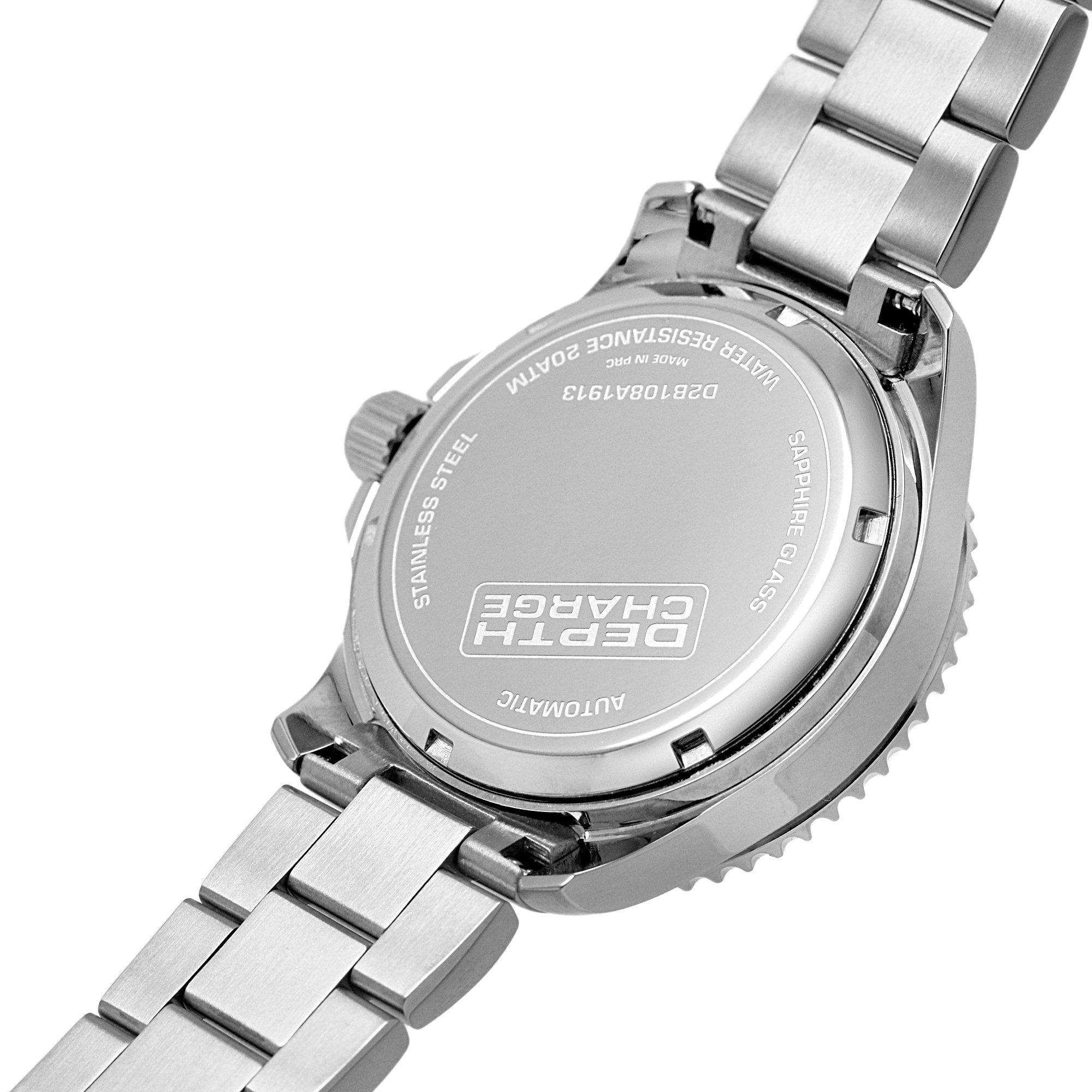 Argent et vert. - Depth Charge - Charge Stainless Steel Green Dial Dive Watch - 8