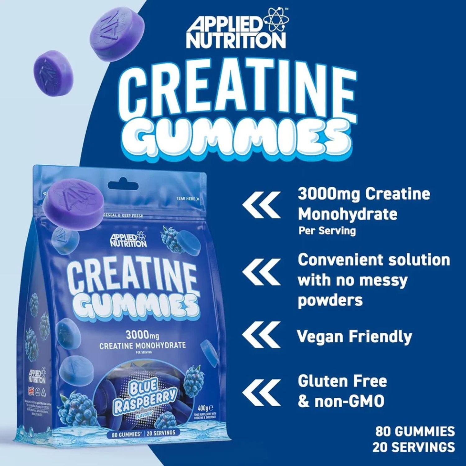 Blue Raspberry - Applied Nutrition - Creatine Monohydrate Gummies (20 Servings/400g) - 2
