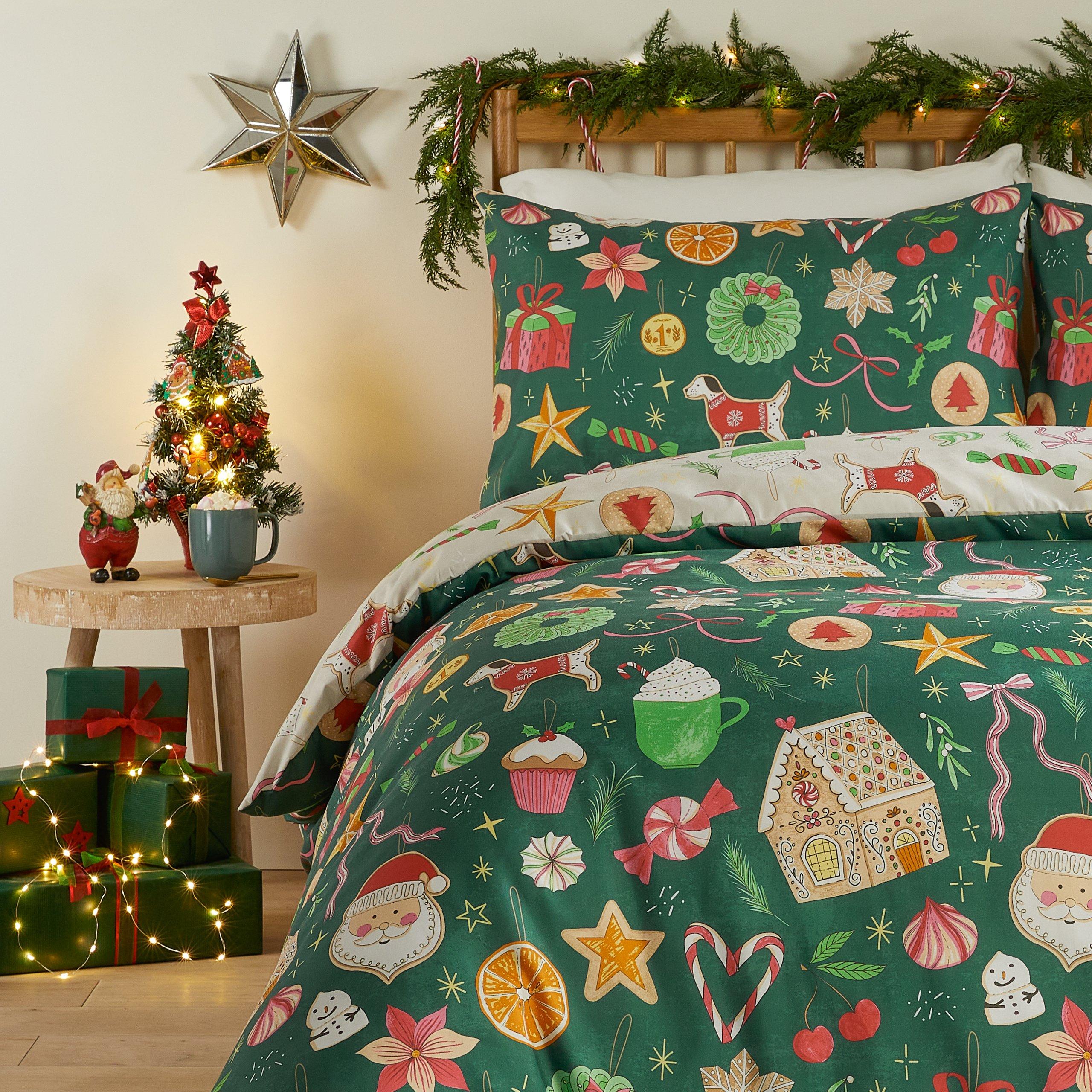 Emerald - Duvet Day - Festive Treats Printed Soft Touch Duvet Sets - 4